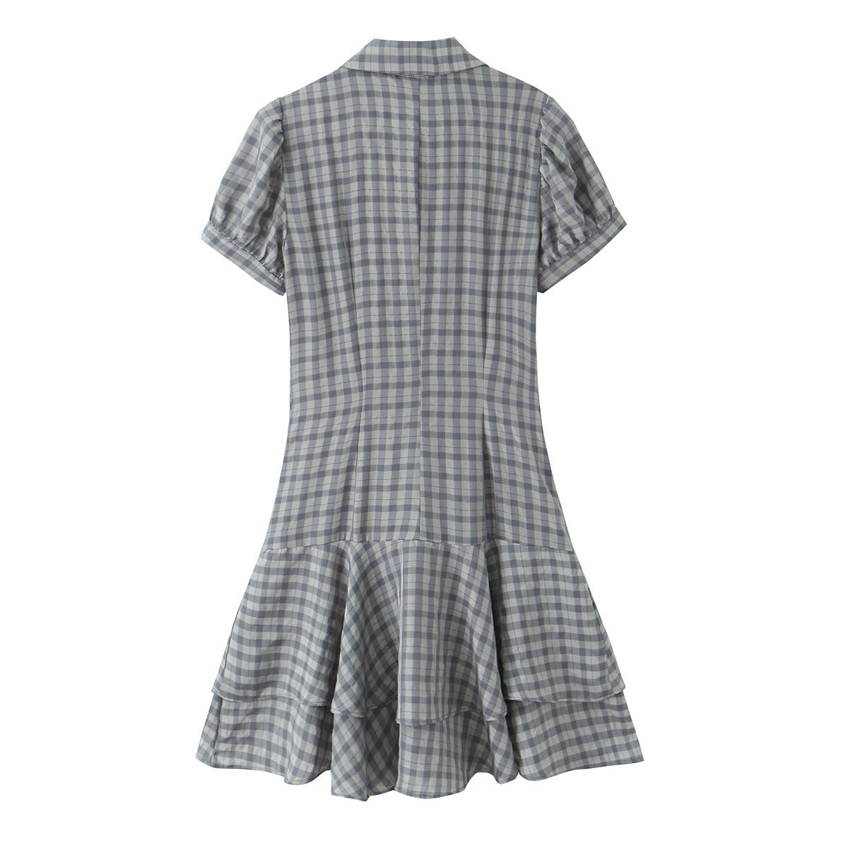Checkered Gingham Ruffle Tiered Mini Dress