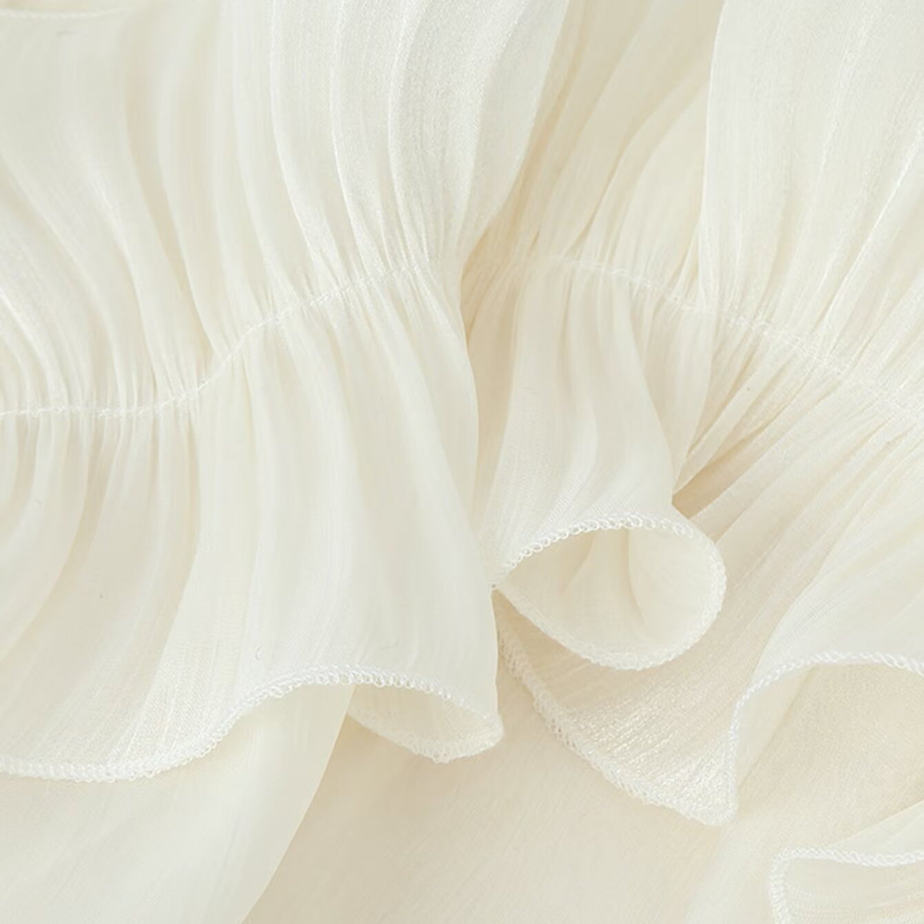 Cream Ruffle Tiered Cape Dress