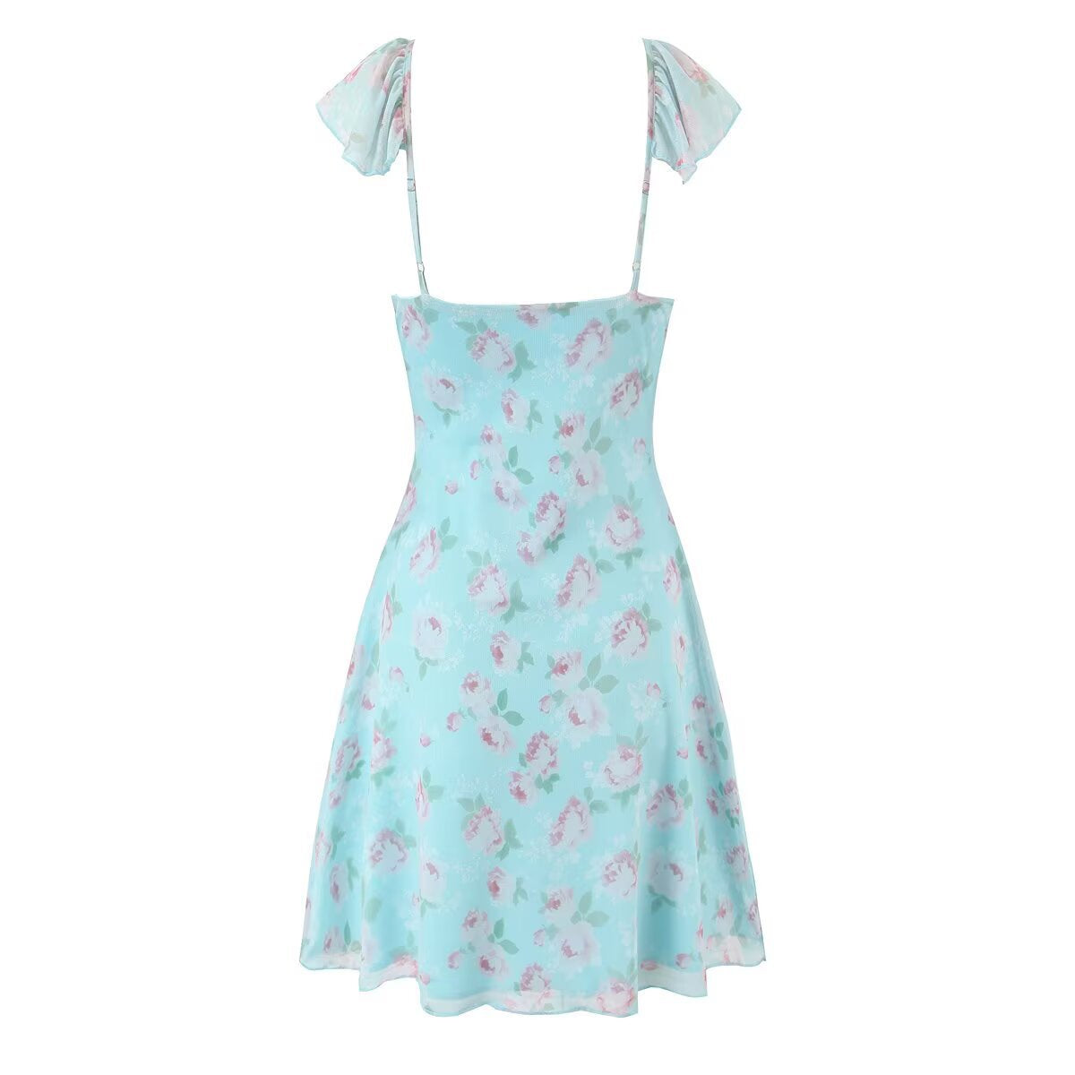 Pastel Floral Ruffle Mini Dress | Mint Floral Flutter or White Boho Ruffle Mini