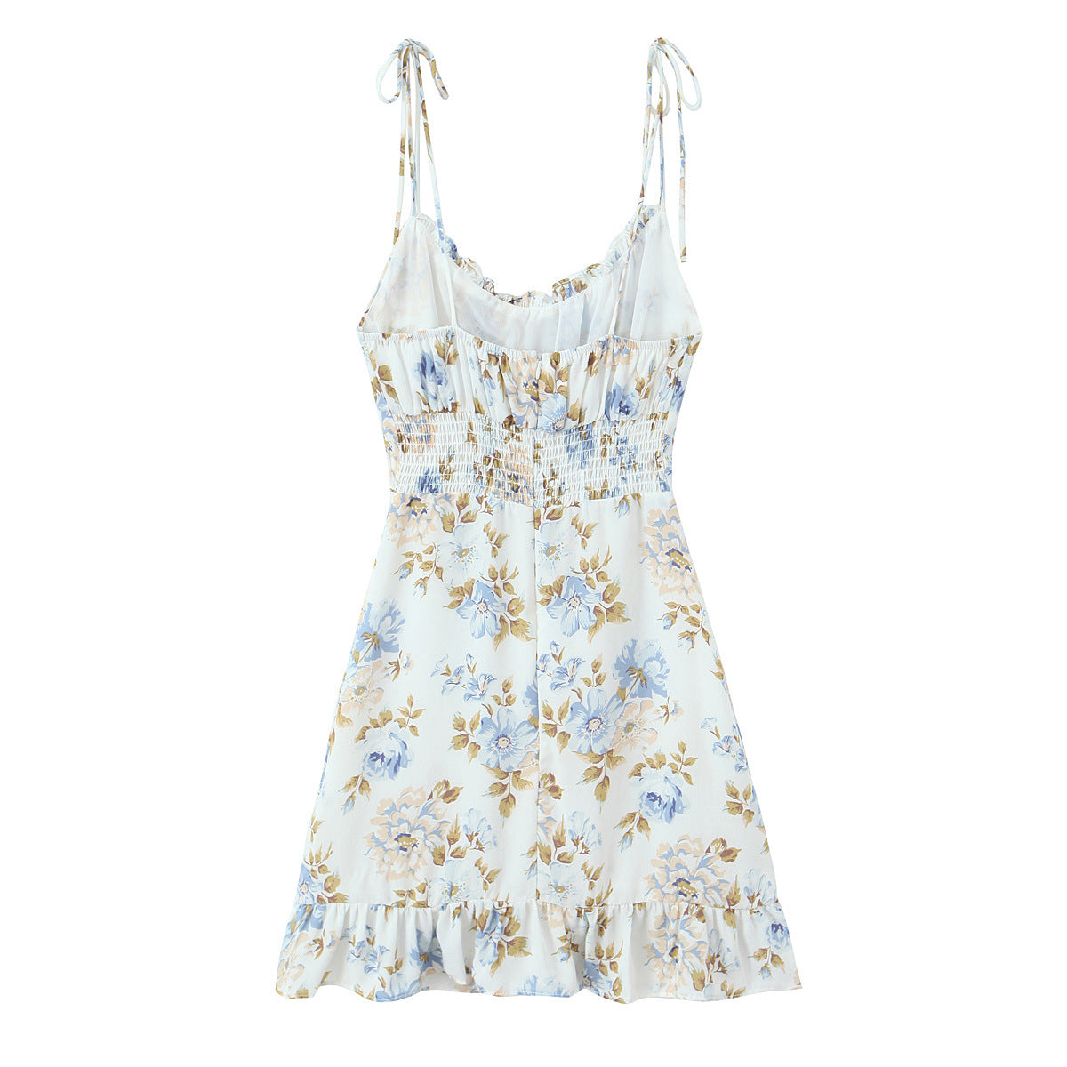 Boho Floral Fairy Sundress in White with Blossom Print