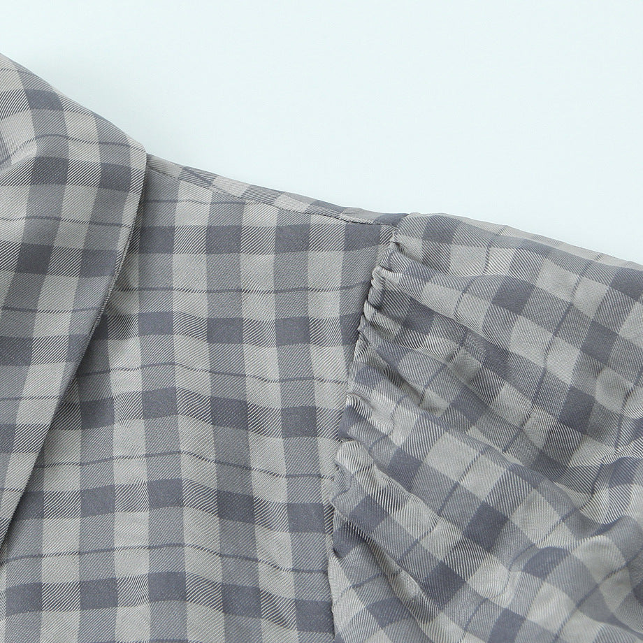 Checkered Gingham Ruffle Tiered Mini Dress