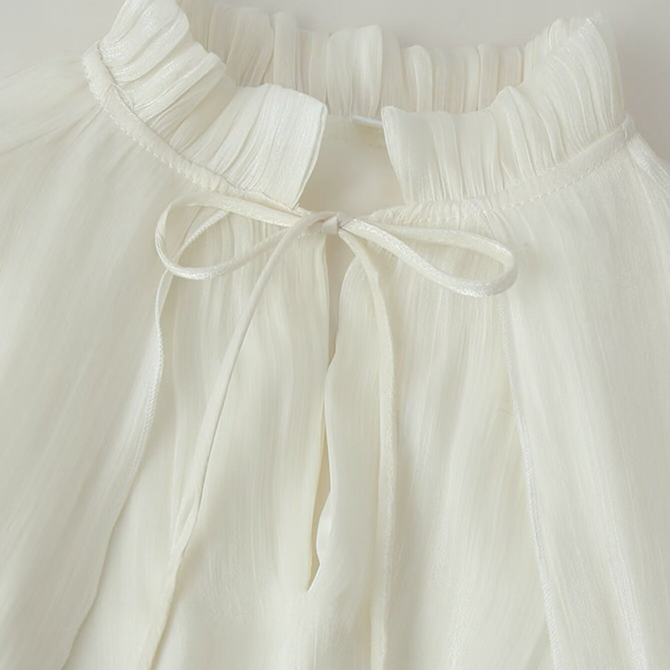 Cream Ruffle Tiered Cape Dress