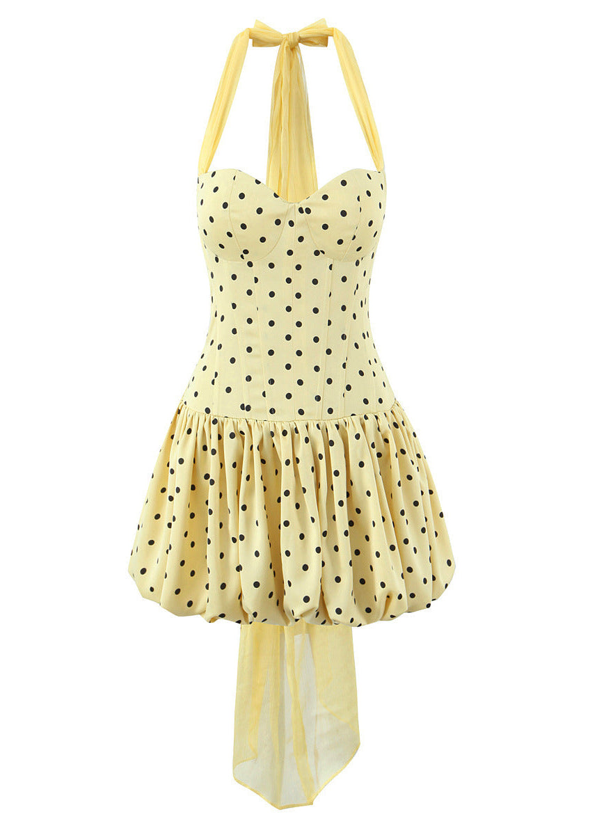 Romantic Boho Sweetheart High-Low Sundress with Bow Tie