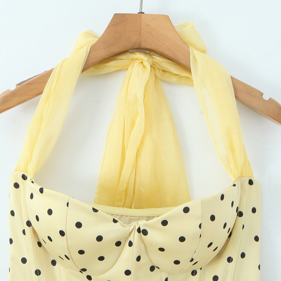 Romantic Boho Sweetheart High-Low Sundress with Bow Tie