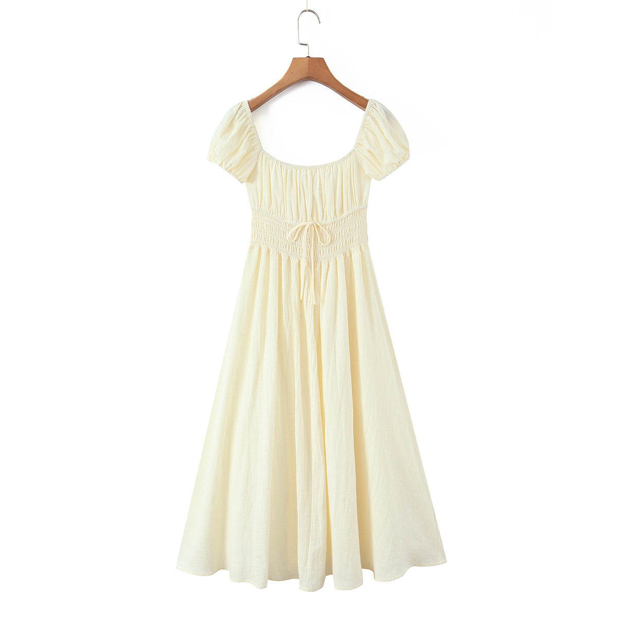Boho Princess Cream Puff Sleeve Smocked Maxi Dress