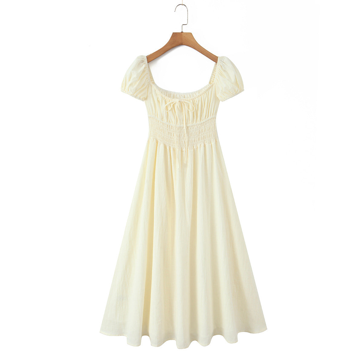 Boho Princess Cream Puff Sleeve Smocked Maxi Dress