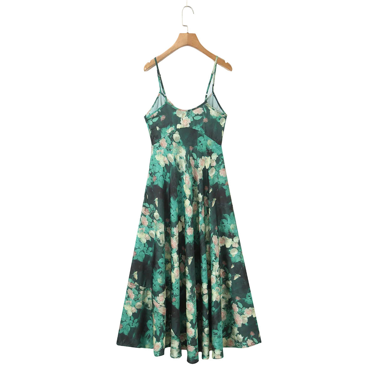 Emerald Rose Floral Slip Maxi Dress