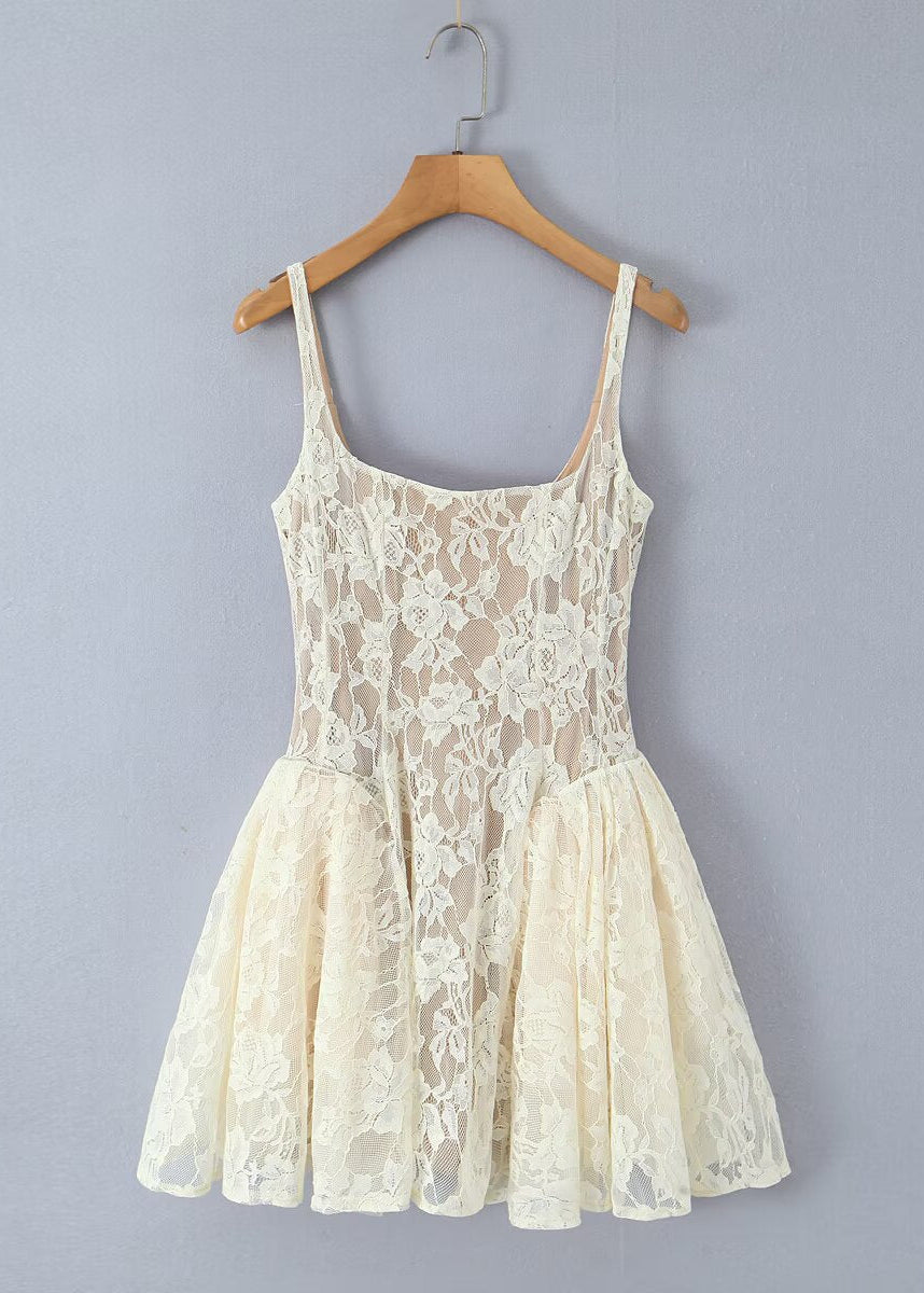 Boho Lace Babydoll Peplum Mini