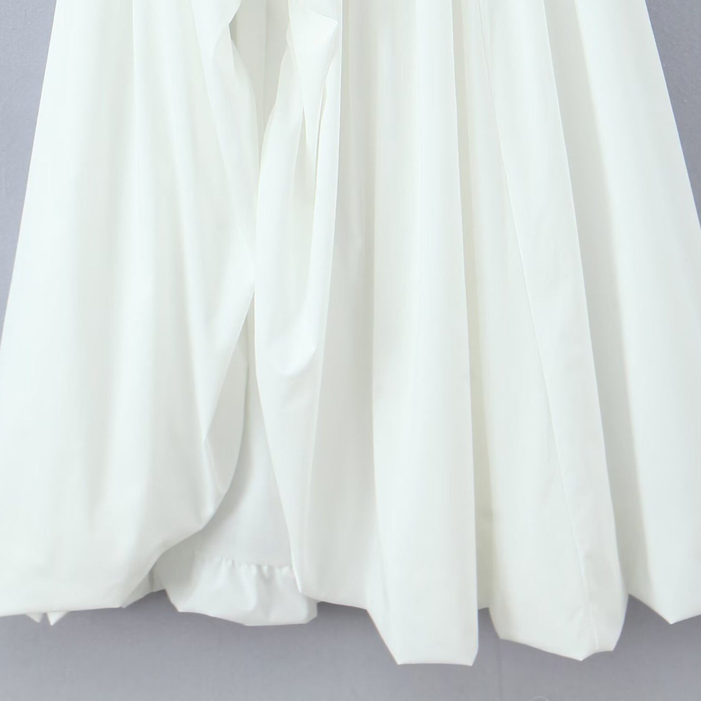 White Halter Corset Asymmetrical Ruffle High-Low Maxi with Bow Tie