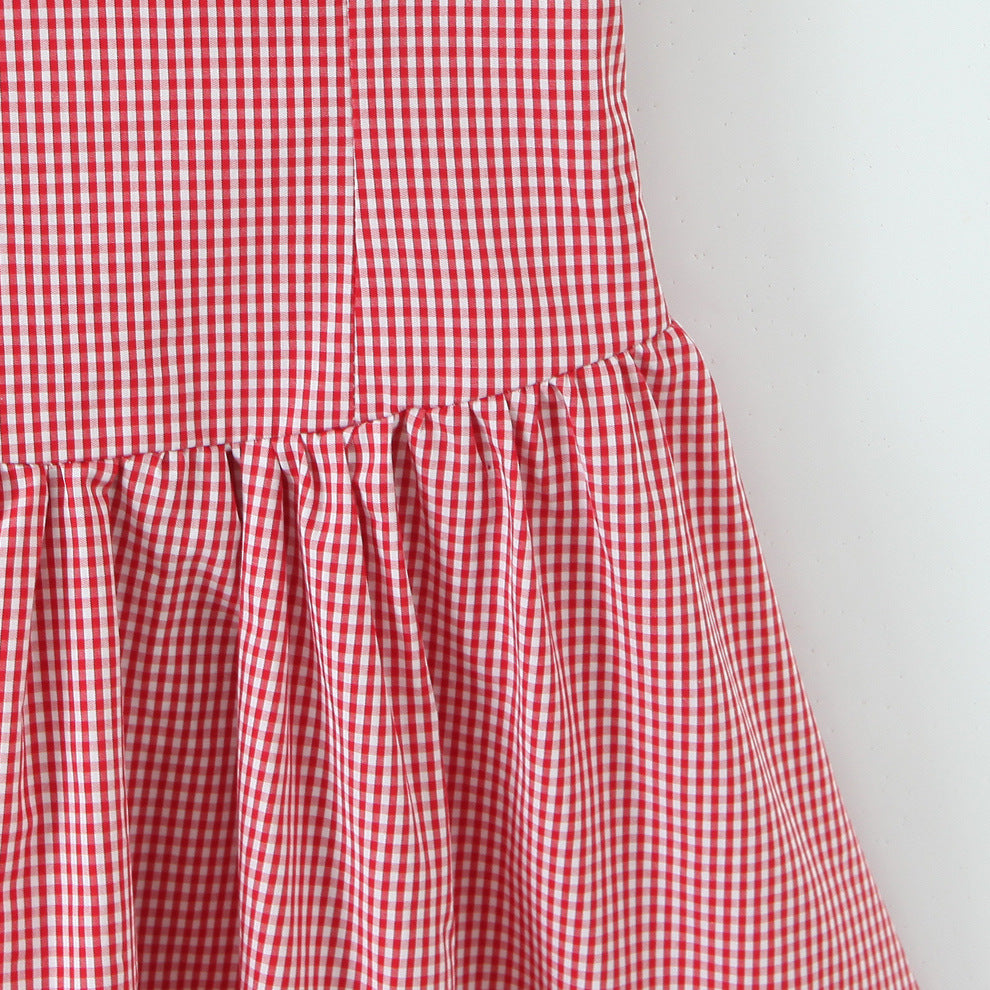 Coquette Boho Plunge Bow-Tie Sundress in Classic Picnic Check