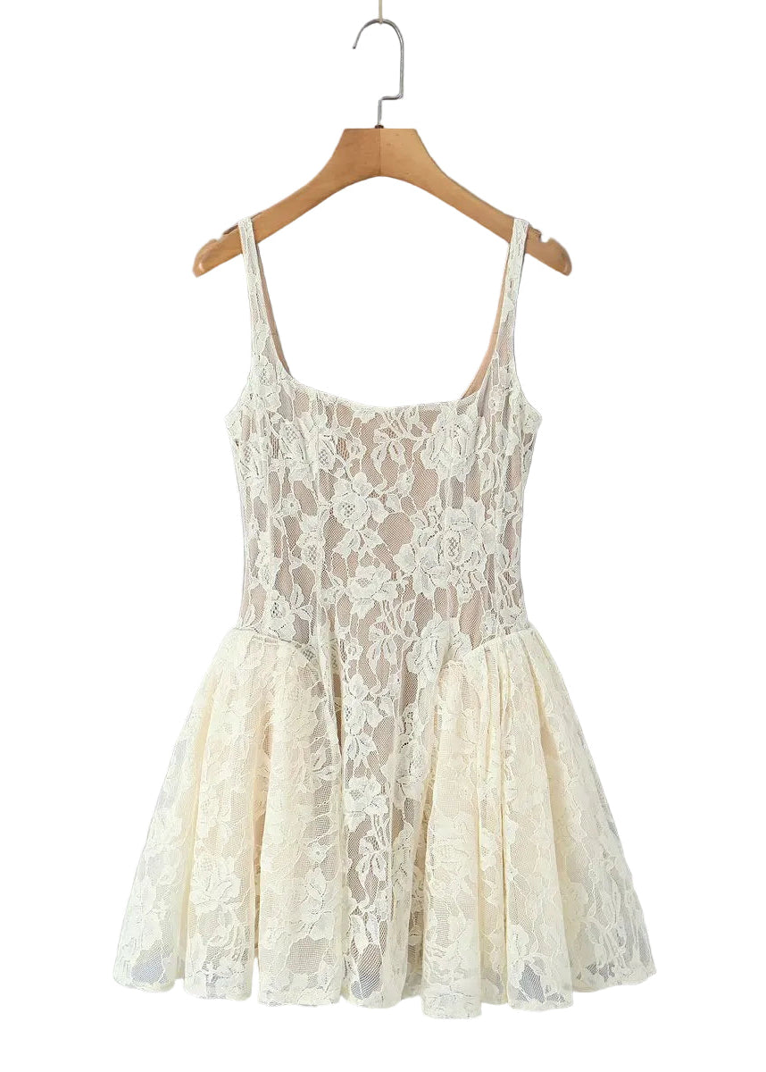 Boho Lace Babydoll Peplum Mini