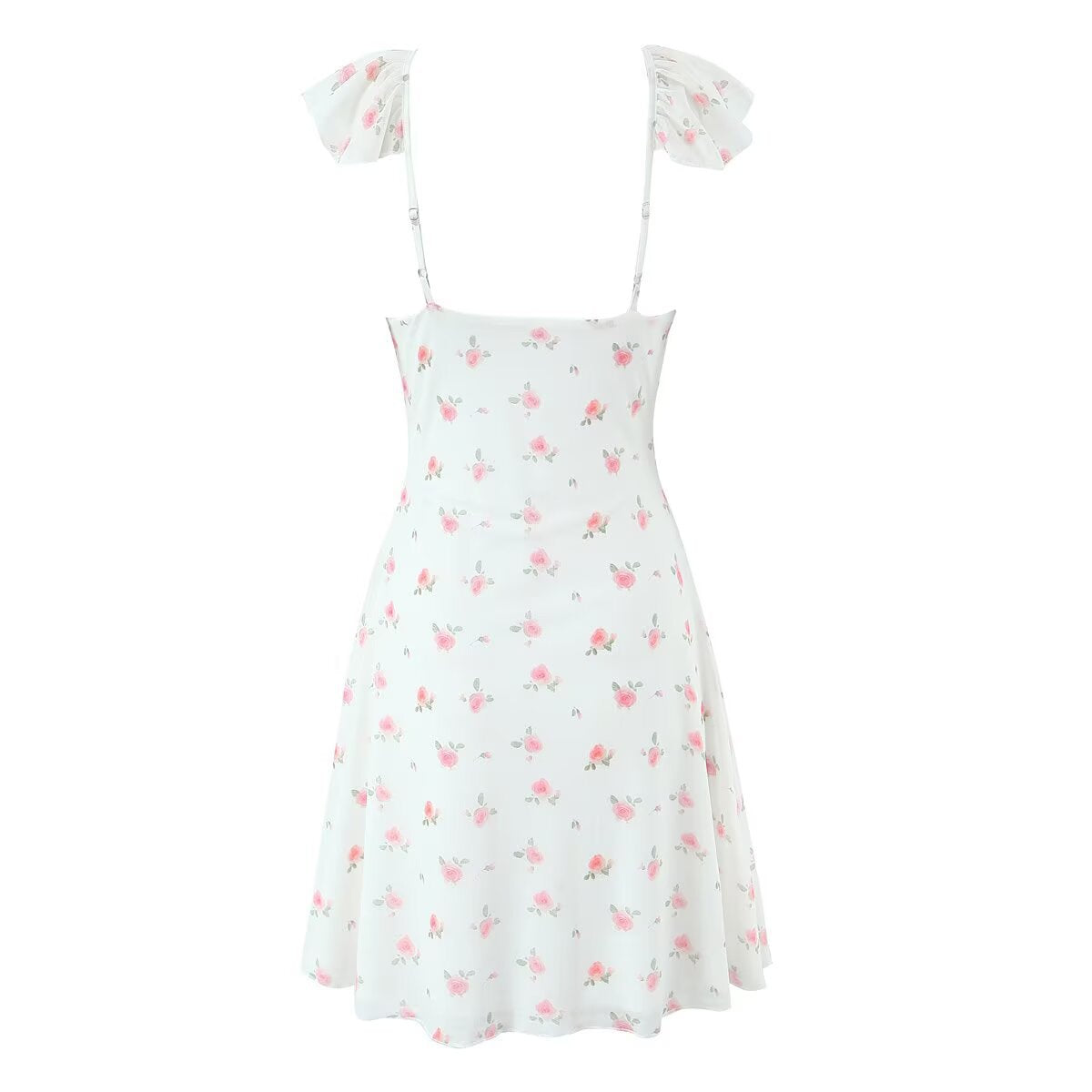 Pastel Floral Ruffle Mini Dress | Mint Floral Flutter or White Boho Ruffle Mini