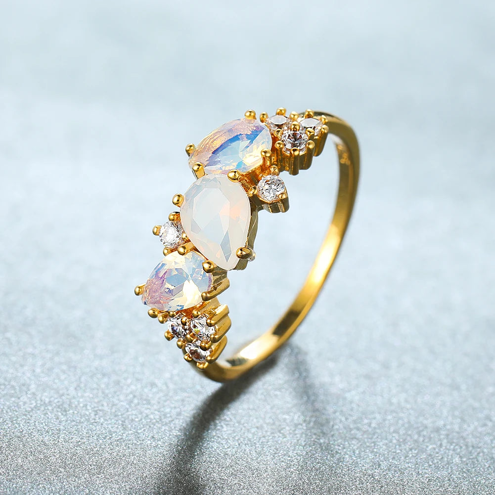 Moonstone Opal Dream Ring (Gold Filled)