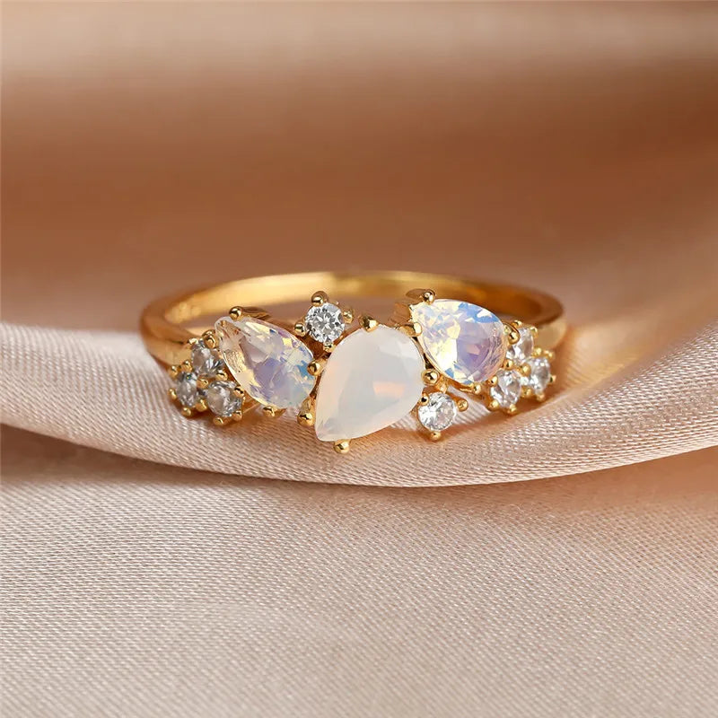 Moonstone Opal Dream Ring (Gold Filled)