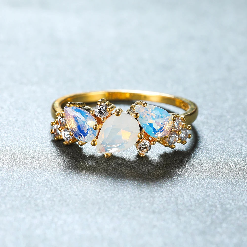 Moonstone Opal Dream Ring (Gold Filled)