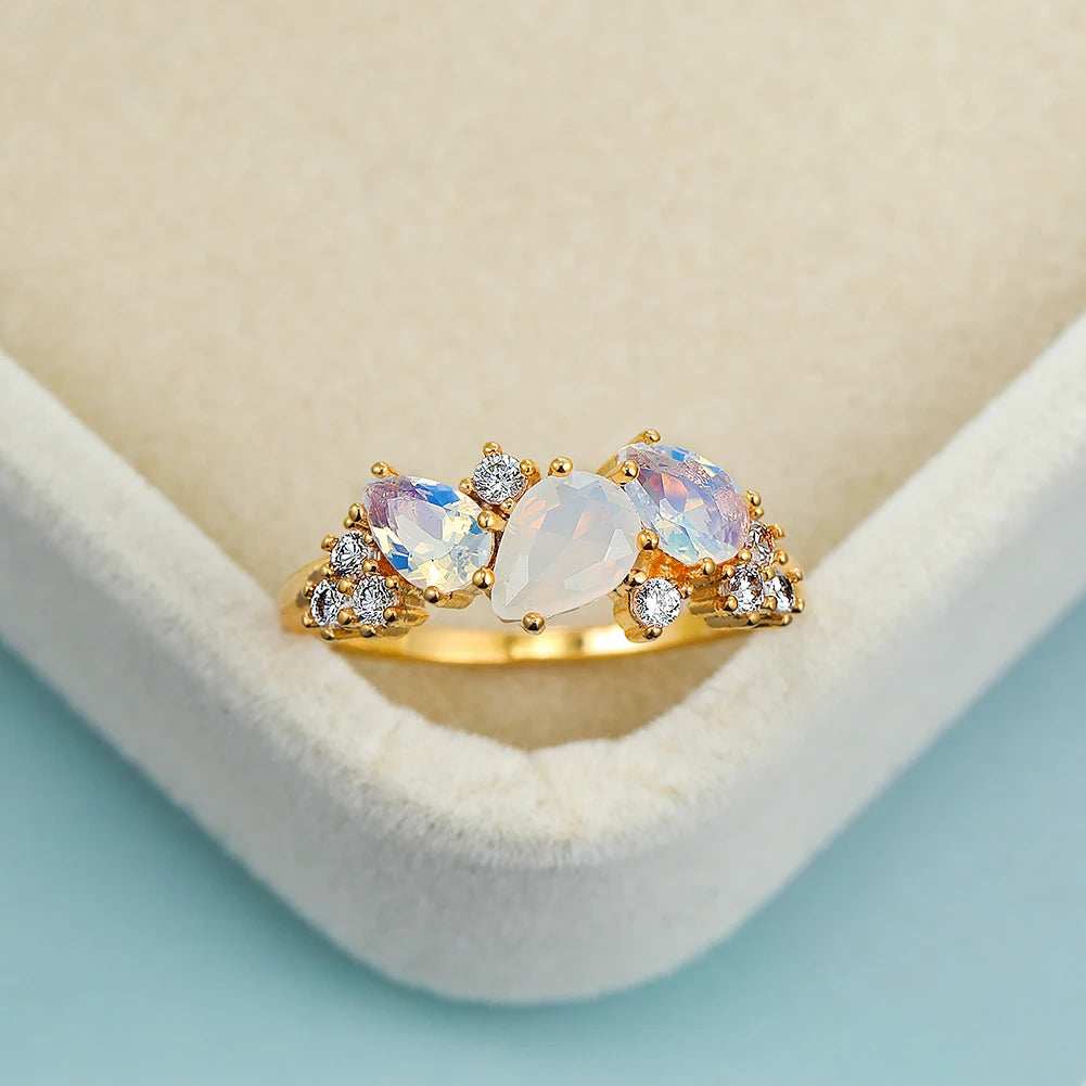 Moonstone Opal Dream Ring (Gold Filled)