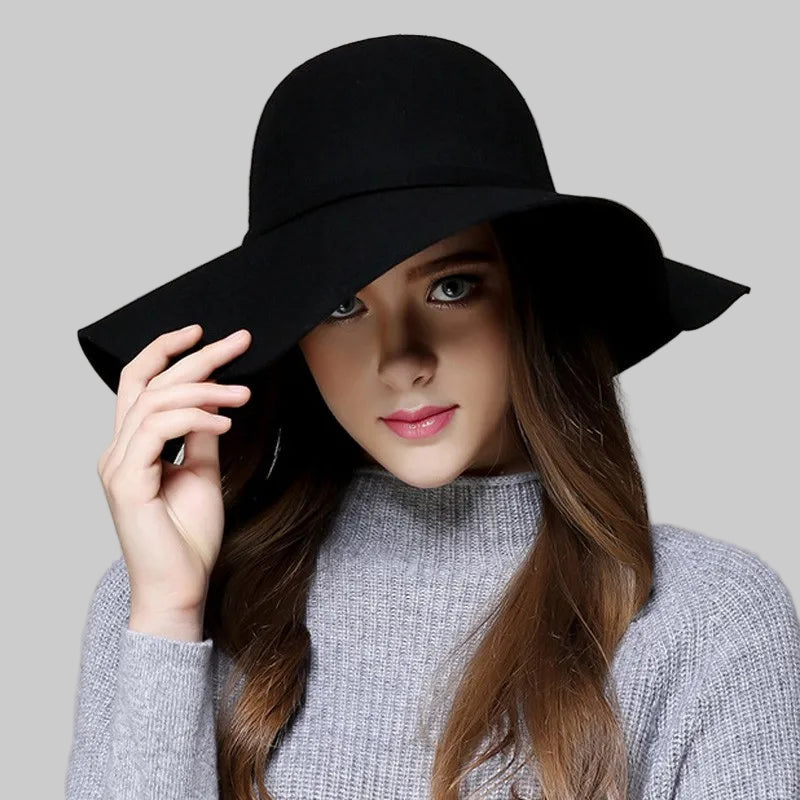 Vintage Wide-Brim Wool Fedora – 6 Boho Colours (The One Everyone Asks About Hat) Black Vintage Wide-Brim Wool Fedora – 6 Boho Colours (The One Everyone Asks About Hat) Hats