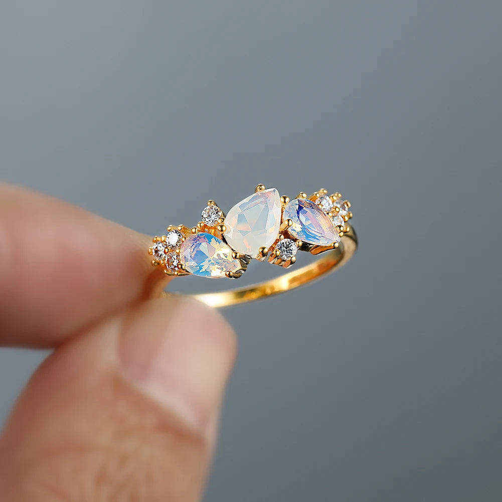 Moonstone Opal Dream Ring (Gold Filled)