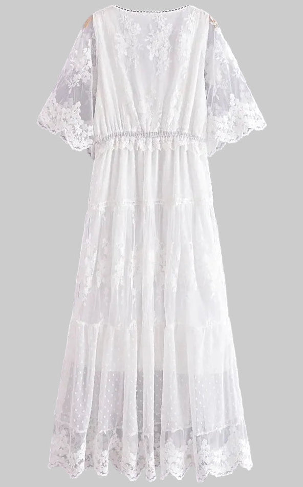 Ivory Lace Overlay Maxi Dress – True Boho Romance Ivory Lace Overlay Maxi Dress – True Boho Romance Dress