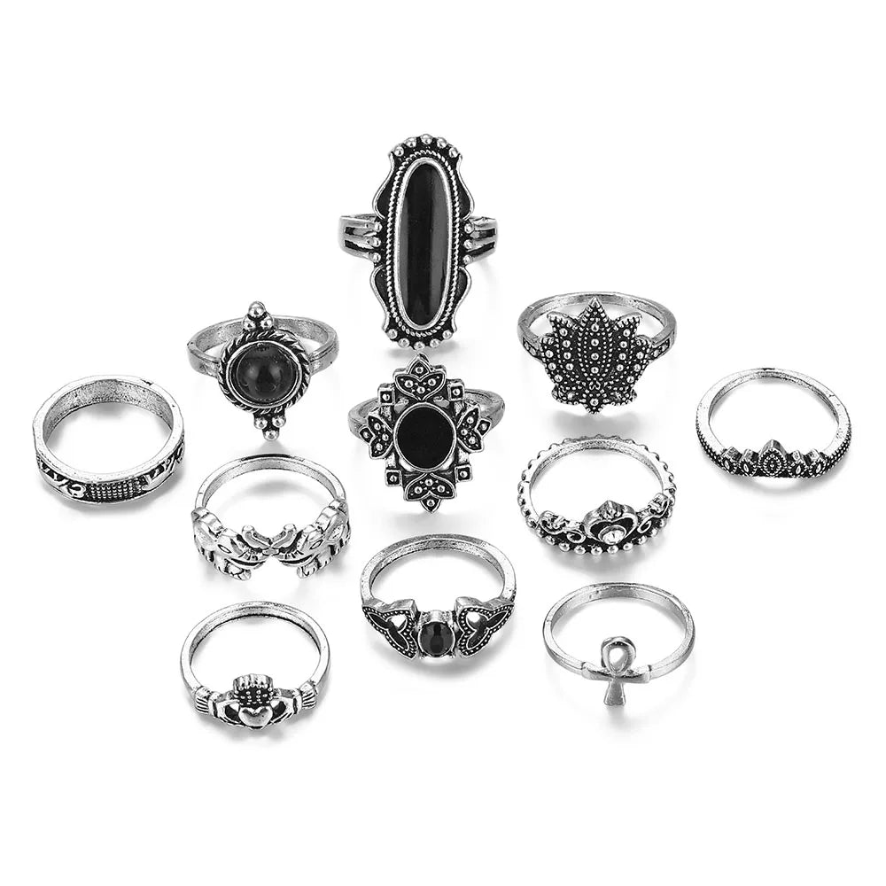 Midnight Gypsy Ring Set – 11-Piece Black Onyx Stack (The Dark Boho Rings Everyone Wants) Ring Set Midnight Gypsy Ring Set – 11-Piece Black Onyx Stack (The Dark Boho Rings Everyone Wants) Rings