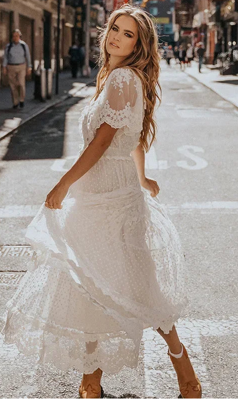 Ivory Lace Overlay Maxi Dress – True Boho Romance
