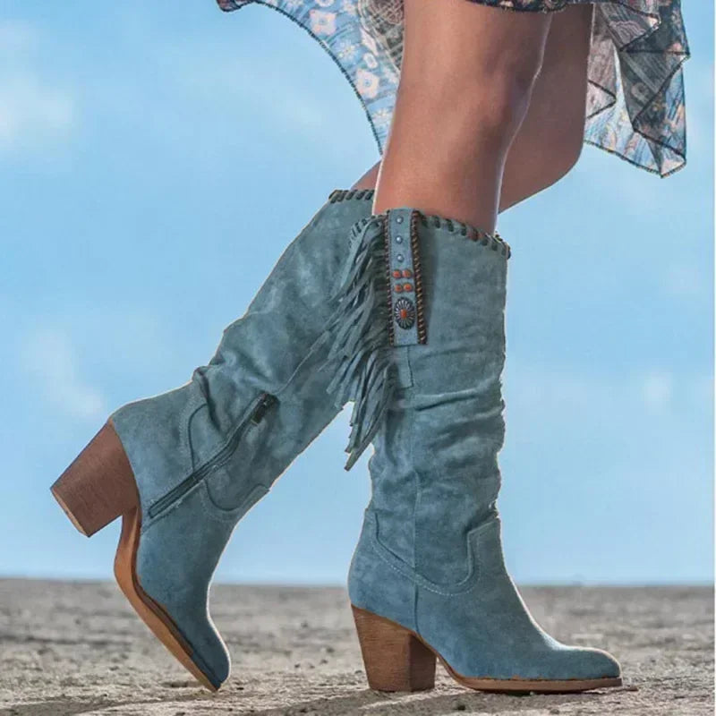 Fringed Suede Western Boots – Turquoise Concho Boho Dream (Pink / Teal / Purple / Tan) Fringed Suede Western Boots – Turquoise Concho Boho Dream (Pink / Teal / Purple / Tan) Boots
