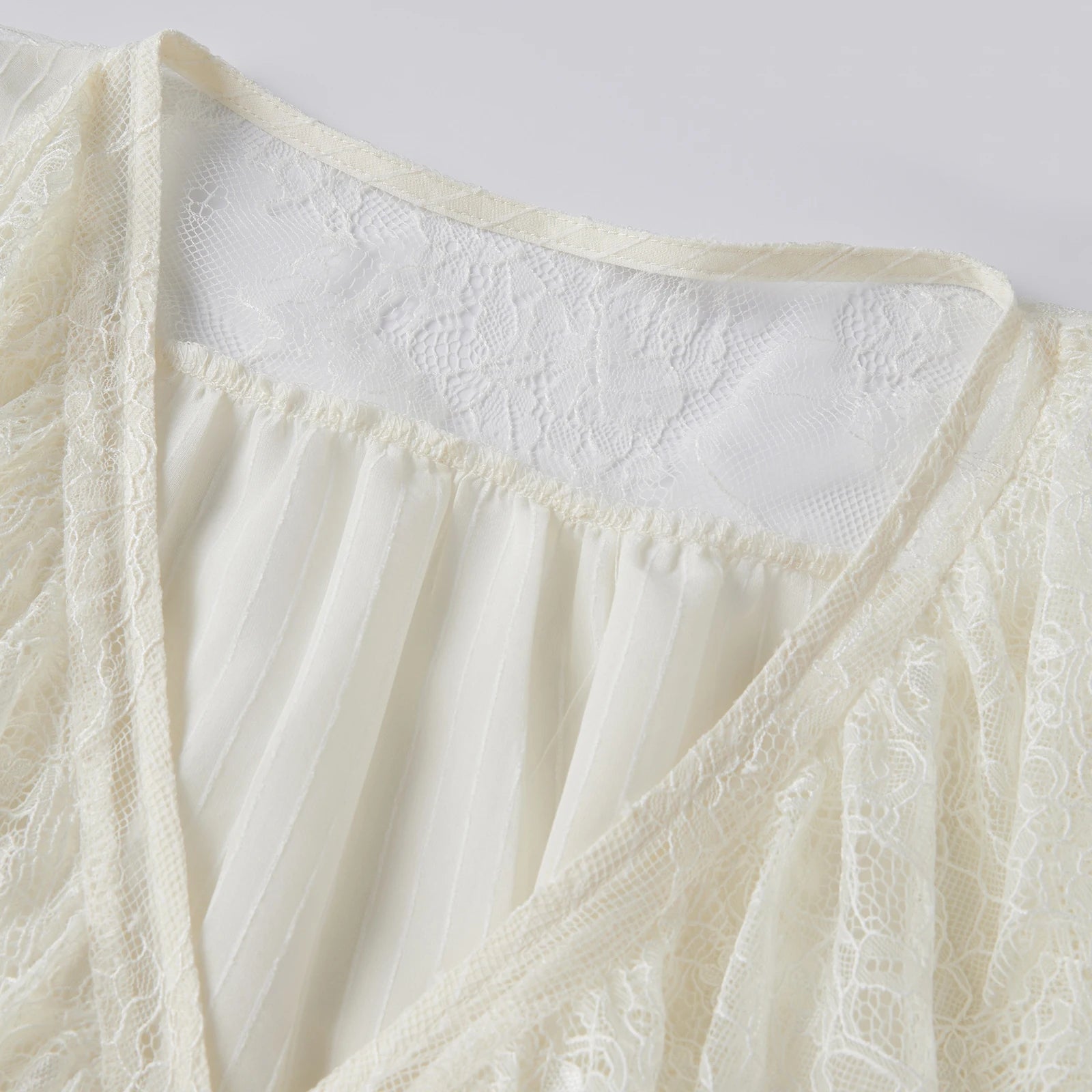 Sheer Ruffle Gypsy Lace Blouse