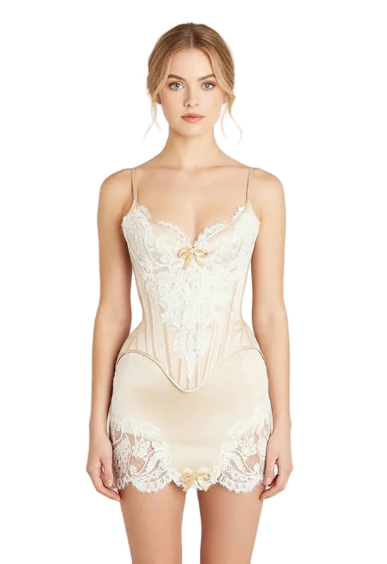 Coquette Lace Corset & Mini Skirt Set