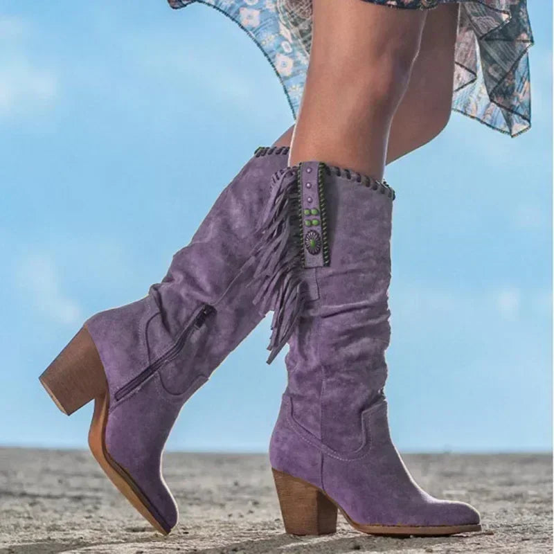 Fringed Suede Western Boots – Turquoise Concho Boho Dream (Pink / Teal / Purple / Tan) Purple Fringed Suede Western Boots – Turquoise Concho Boho Dream (Pink / Teal / Purple / Tan) Boots