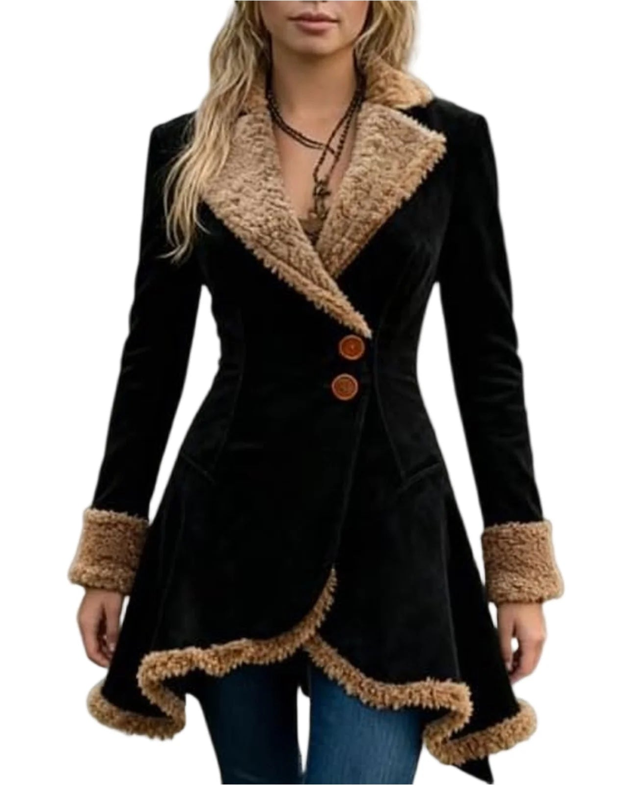Vintage Penny Lane Faux Shearling Coat – Brown or Black