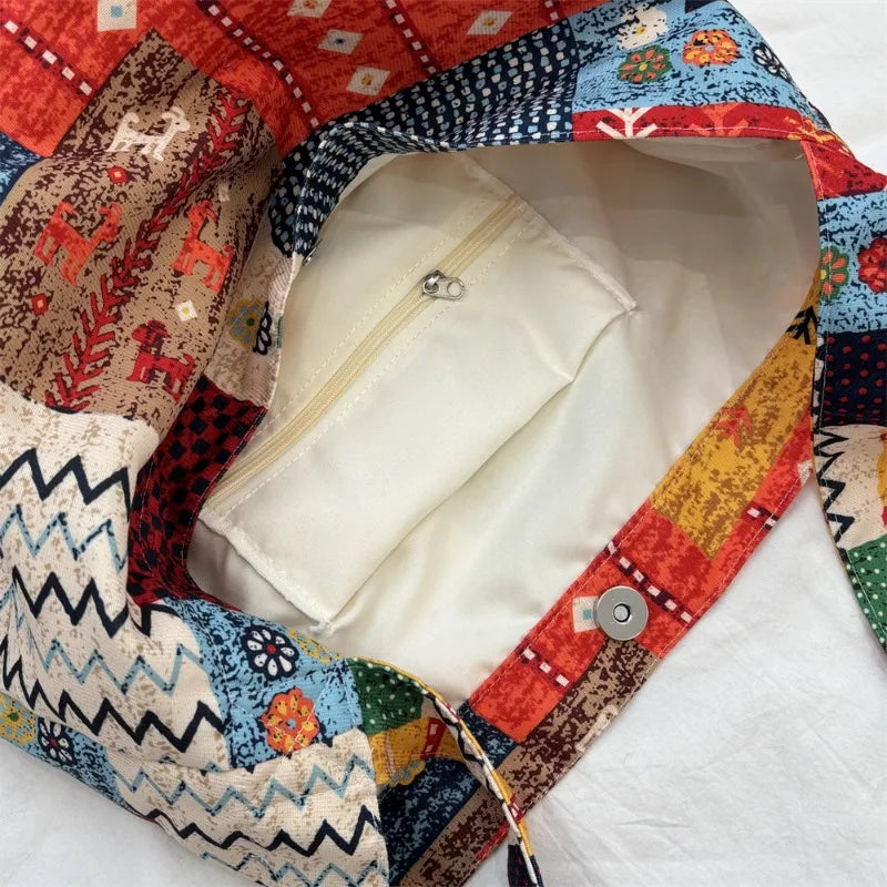 Patchwork Corduroy Tote Bag – Boho Slouchy Shoulder (Pattern 1 / Pattern 2) Patchwork Corduroy Tote Bag – Boho Slouchy Shoulder (Pattern 1 / Pattern 2) Bags