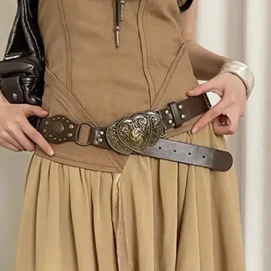 Enchanted Heart Concho Belt – Vintage Boho Statement