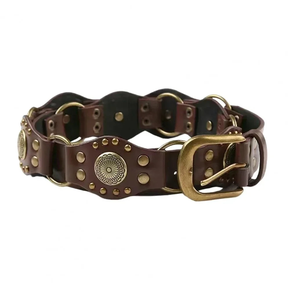 Engraved Concho Leather Belt – Adjustable Boho Classic 102 Engraved Concho Leather Belt – Adjustable Boho Classic Belts