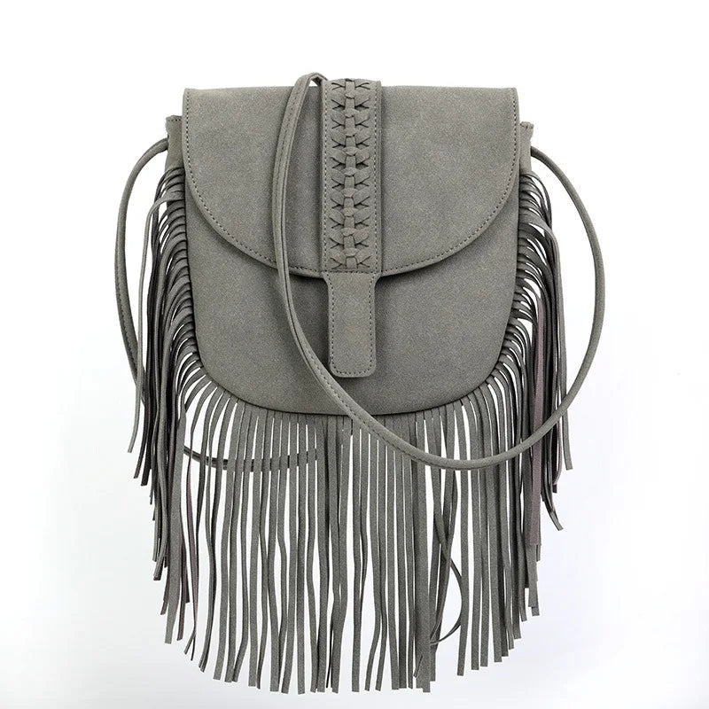 Faux Suede Leather Hippie Gypsy Boho Bag Women's Handbags Bag Vintage Fringe Tassel Bohemian Bag Women Shoulder Crossbody Bags