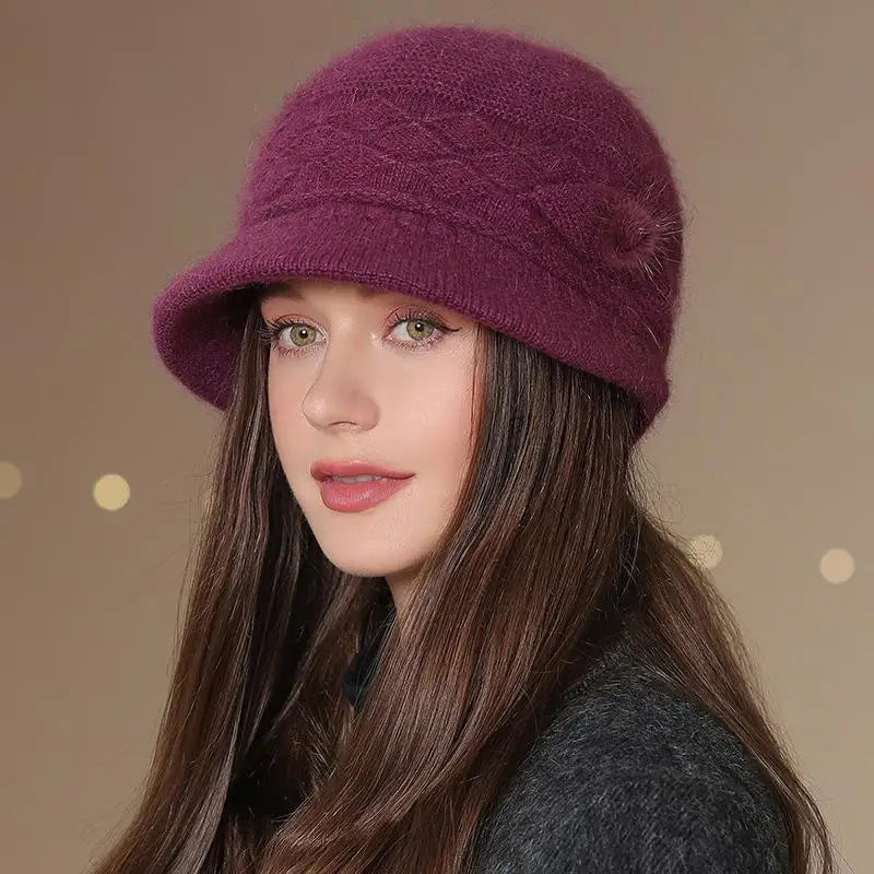 Darling Angora Pom-Pom Cloche – 6 Fairytale Colours (The Sweetest Winter Hat You’ll Ever Wear) Plum 55cm-58cm Darling Angora Pom-Pom Cloche – 6 Fairytale Colours (The Sweetest Winter Hat You’ll Ever Wear) Hats