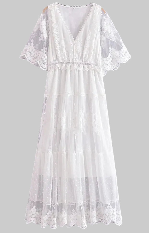 Ivory Lace Overlay Maxi Dress – True Boho Romance Ivory Lace Overlay Maxi Dress – True Boho Romance Dress