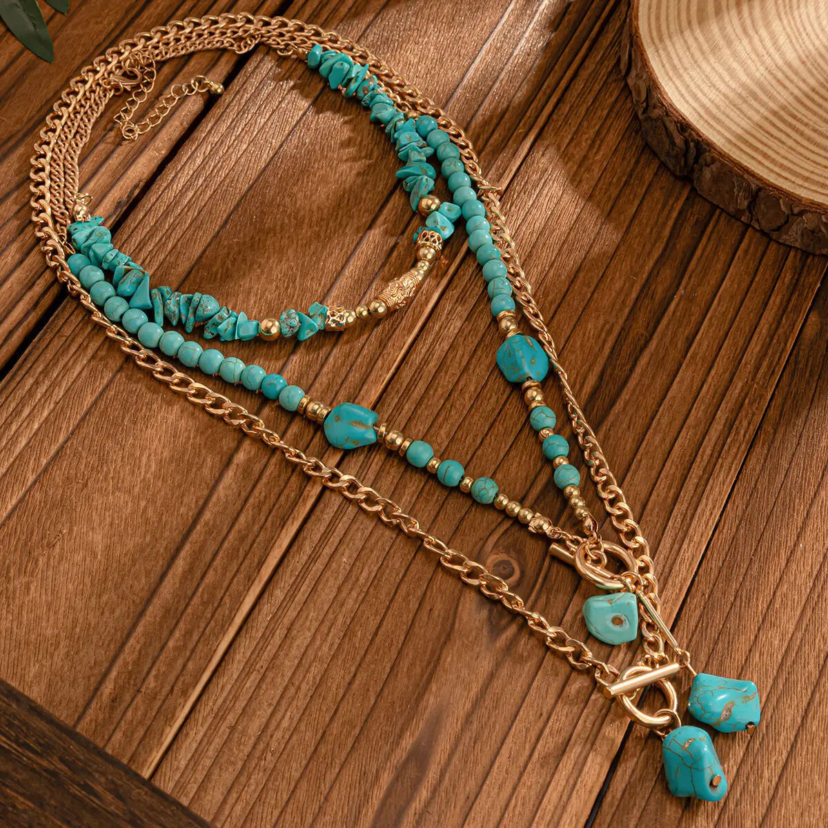 Desert Queen Turquoise Layered Choker Set – 3-Piece Gold Necklace Stack Desert Queen Turquoise Layered Choker Set – 3-Piece Gold Necklace Stack Necklace