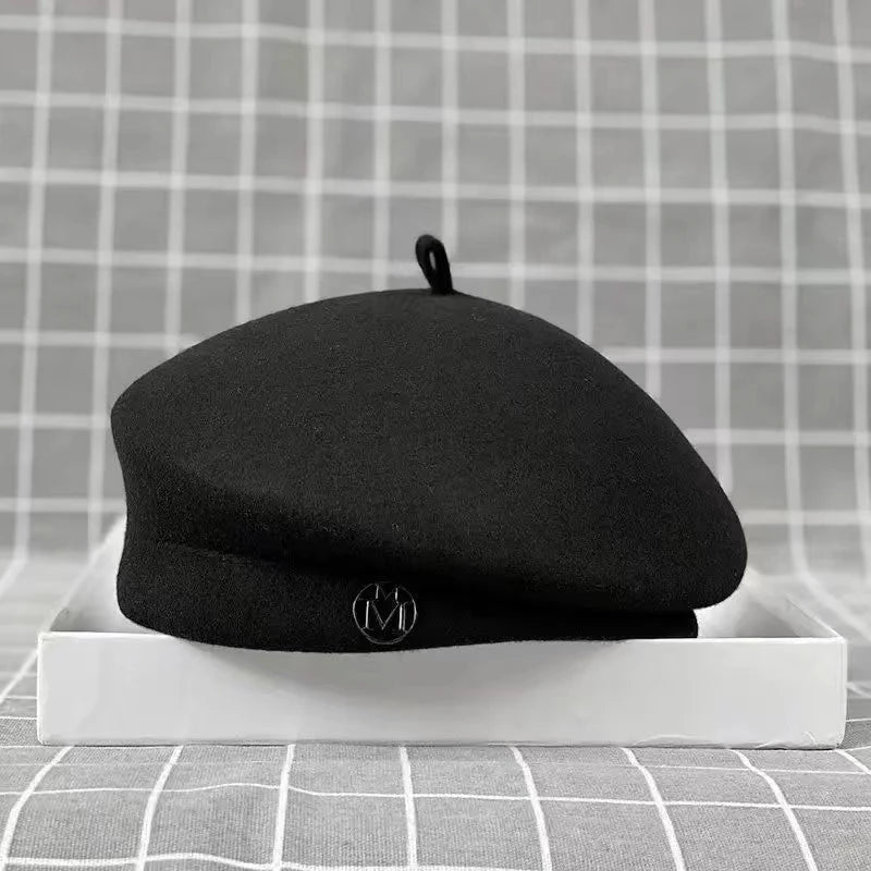 Parisian Boho Wool Beret with M Charm – 3 Timeless Colours (The One You’ll Wear Every Day) Black Adjustable Parisian Boho Wool Beret with M Charm – 3 Timeless Colours (The One You’ll Wear Every Day) Hats