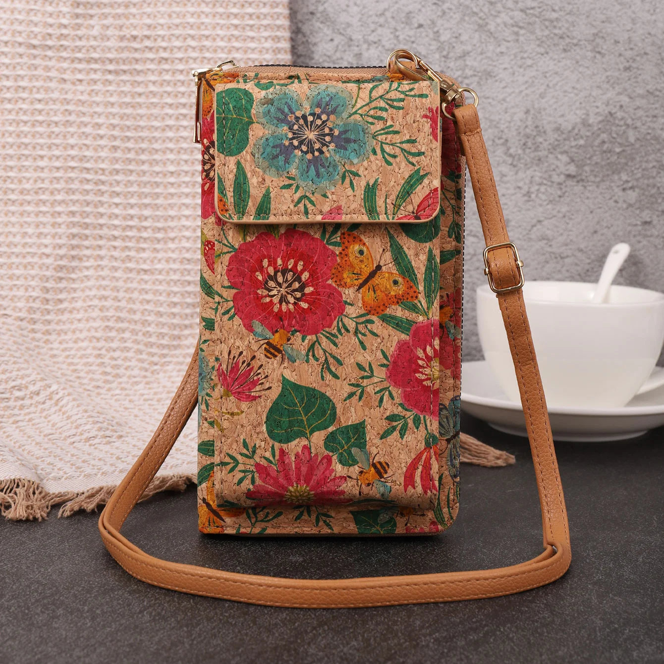 Retro Versatile Shoulder Bag Multi Functional Large Capacity Phone Bag with Bosnian Style Adjustable Crossbody Bag