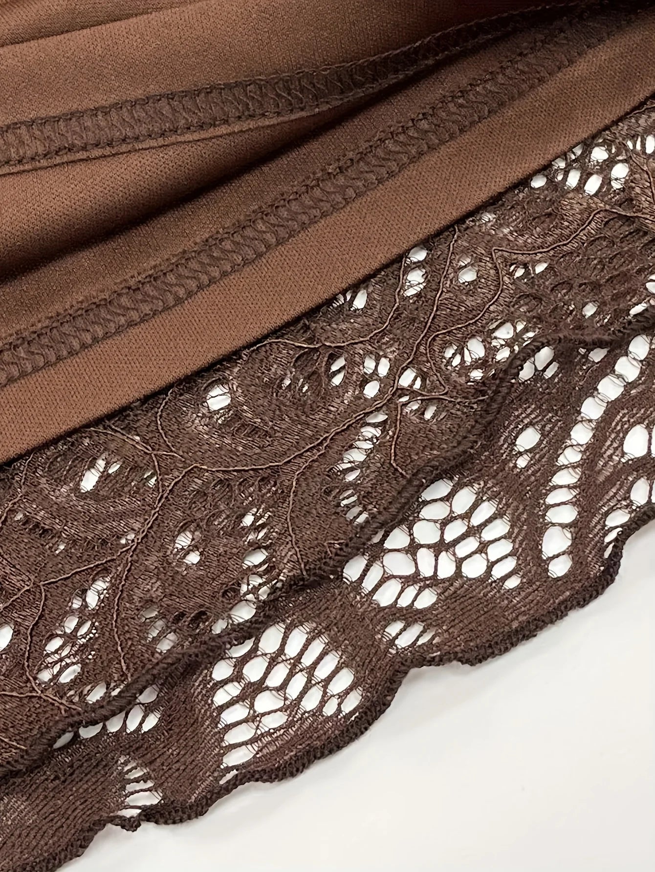 Mocha Lace Bell Sleeve Mini Dress – Boho Gothic Romance Mini