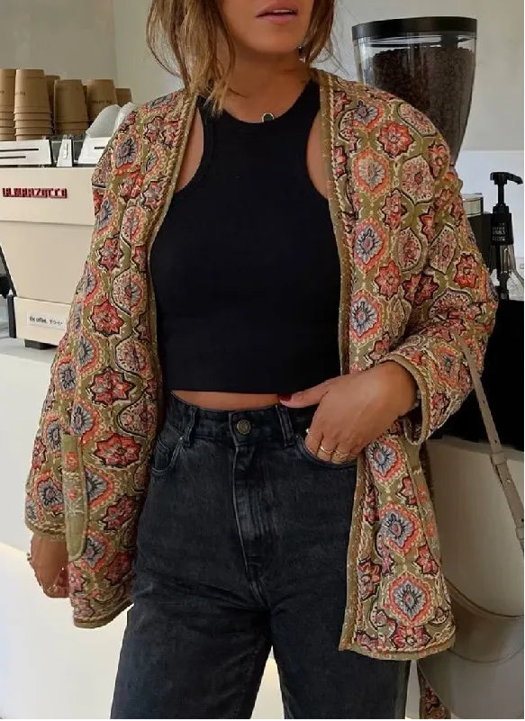 Paisley Floral Embroidered Kimono Jacket – Boho Gypsy Layering Essential