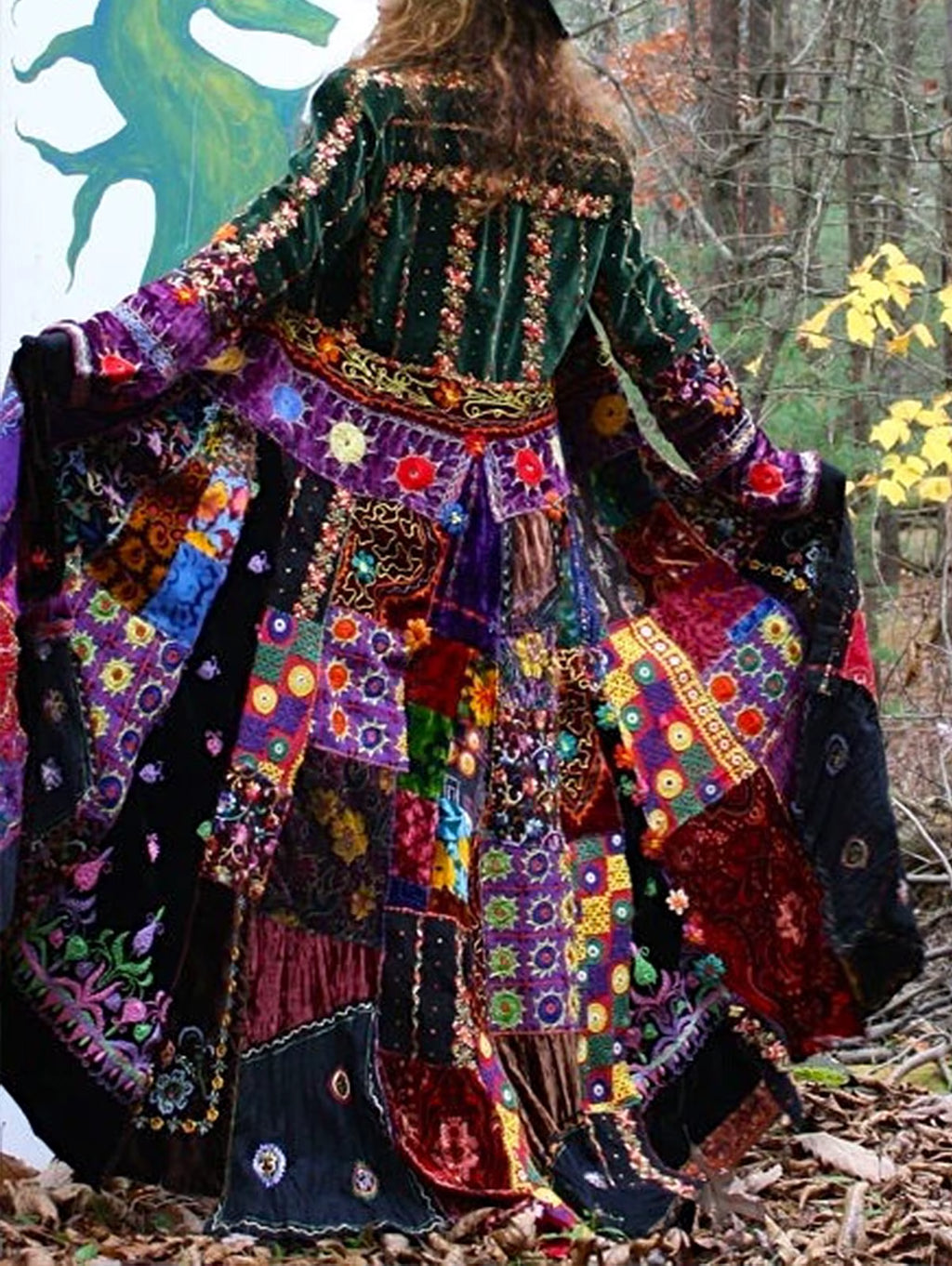 Enchanted Gypsy Velvet Patchwork Coat – Bohemian Masterpiece Duster