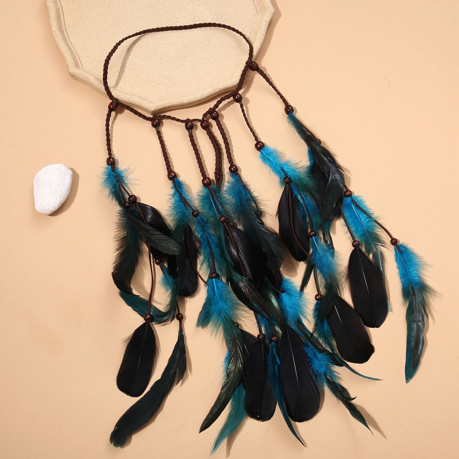 Turquoise Feather Headpiece – Boho Festival Hair Accessory