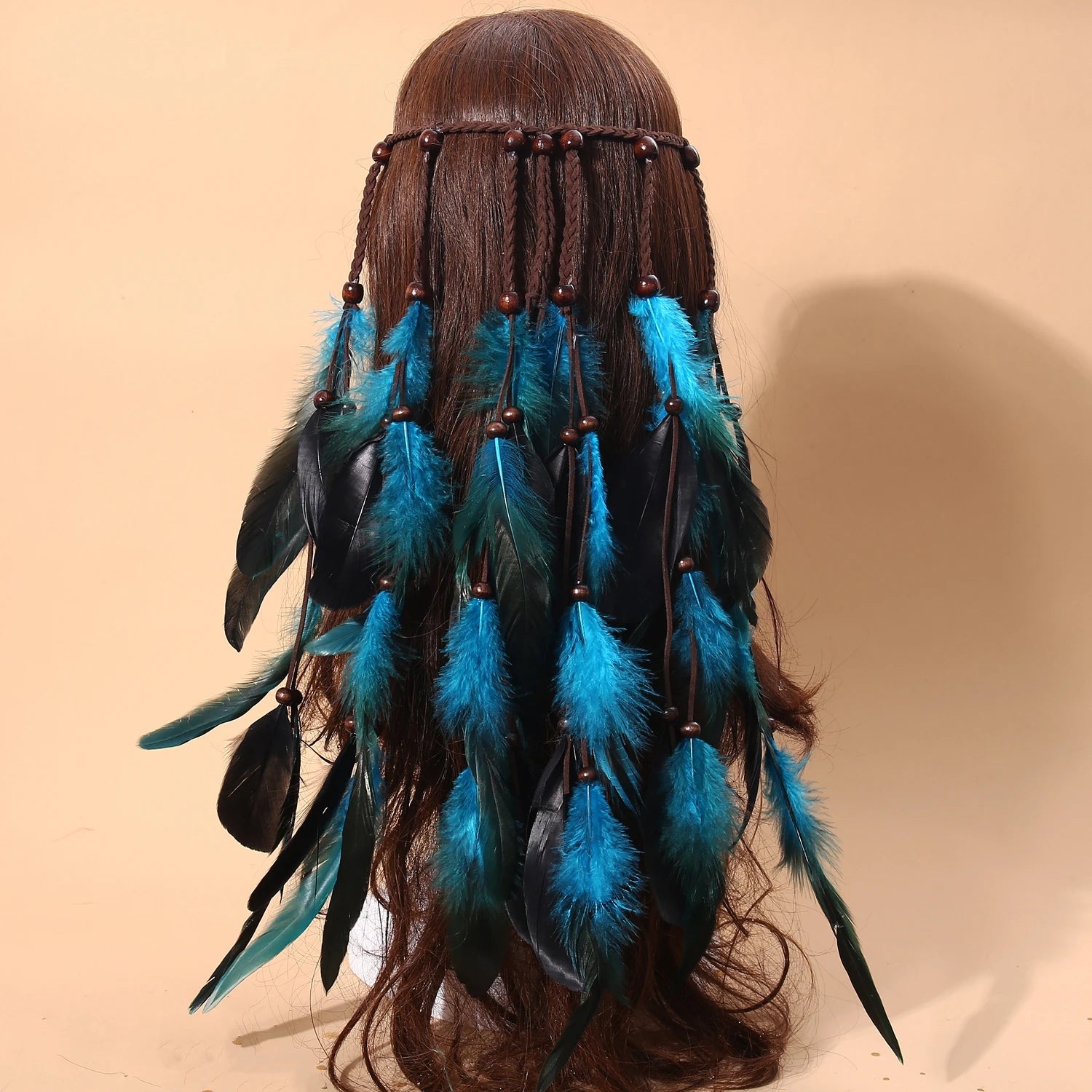 Turquoise Feather Headpiece – Boho Festival Hair Accessory