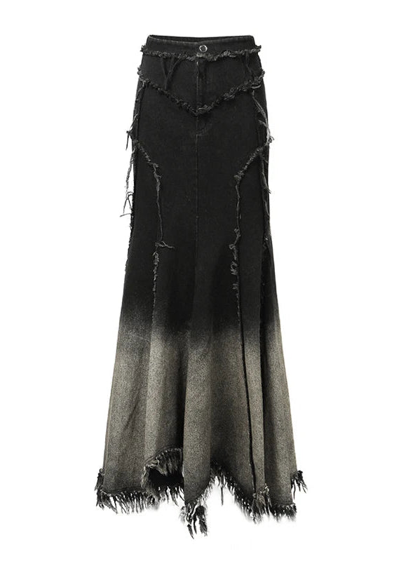 Y2K Patch Denim Maxi