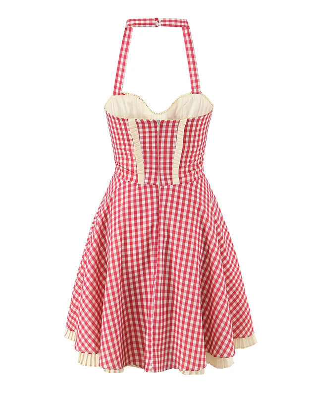 Gingham Sweetheart Mini Dress
