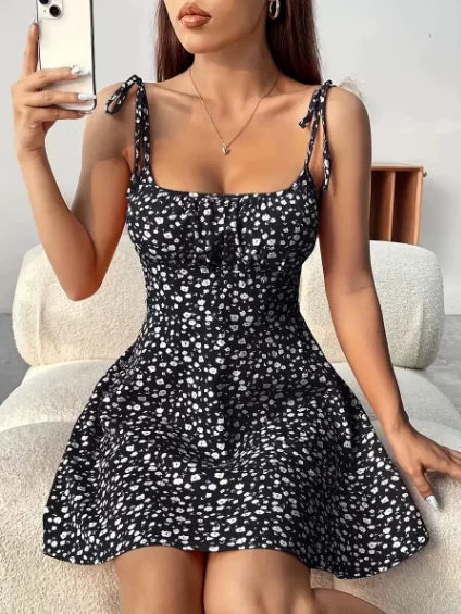 Meadow Flutter Tied Strap Dress - Four Eye Catching Colours