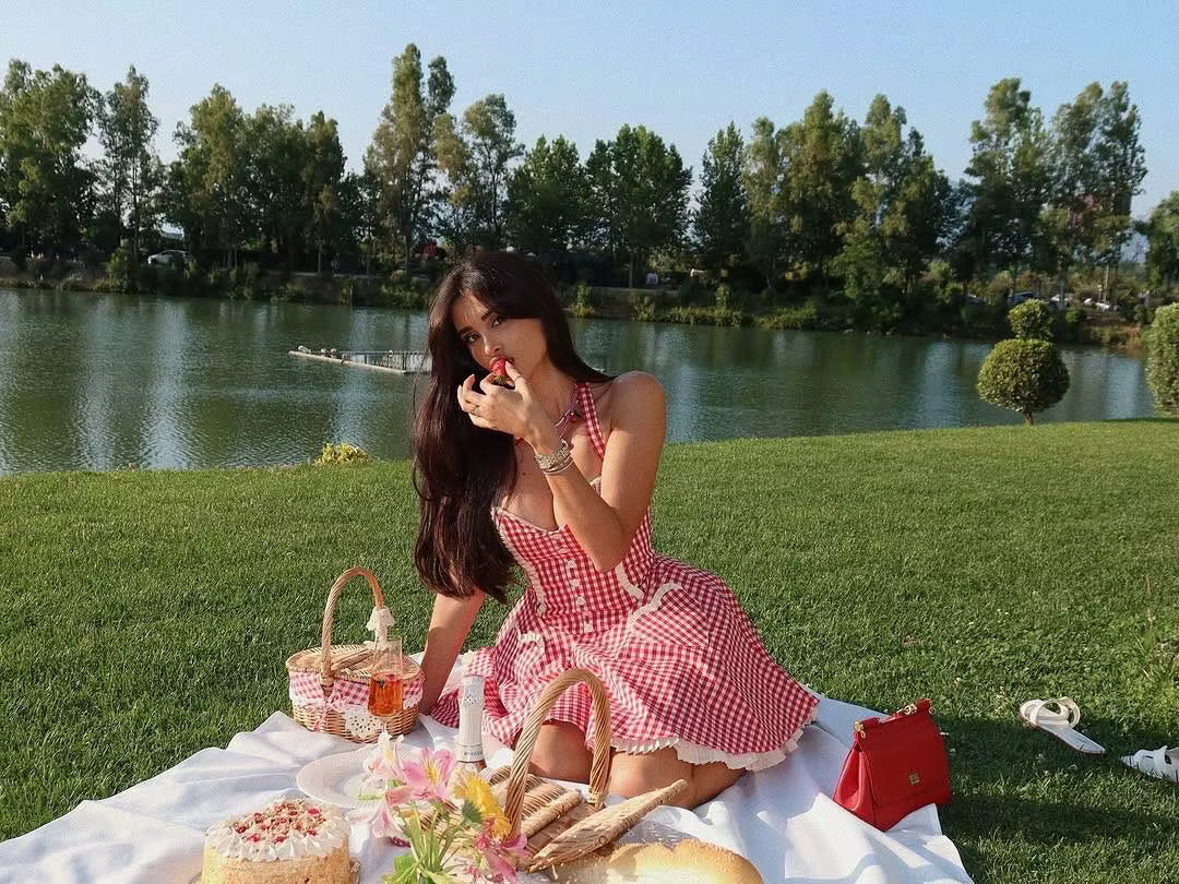 Gingham Sweetheart Mini Dress