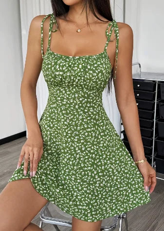 Meadow Flutter Tied Strap Dress - Four Eye Catching Colours