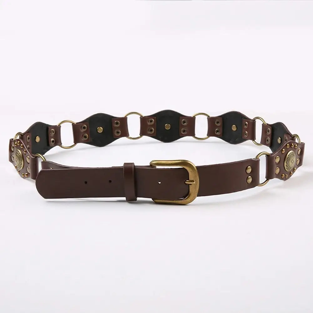 Engraved Concho Leather Belt – Adjustable Boho Classic Engraved Concho Leather Belt – Adjustable Boho Classic Belts